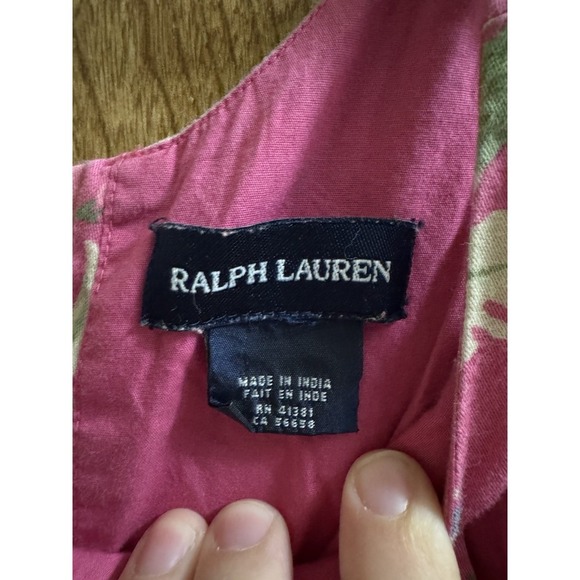 Ralph Lauren Dress Girls 5-6T Straps Cotton Pink Blue Floral Frilly Flare **Read - Picture 7 of 10
